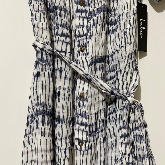 NWT Lulu’s women’s sIze XS purple print belted cropped jumpsuit - Picture 5 of 10